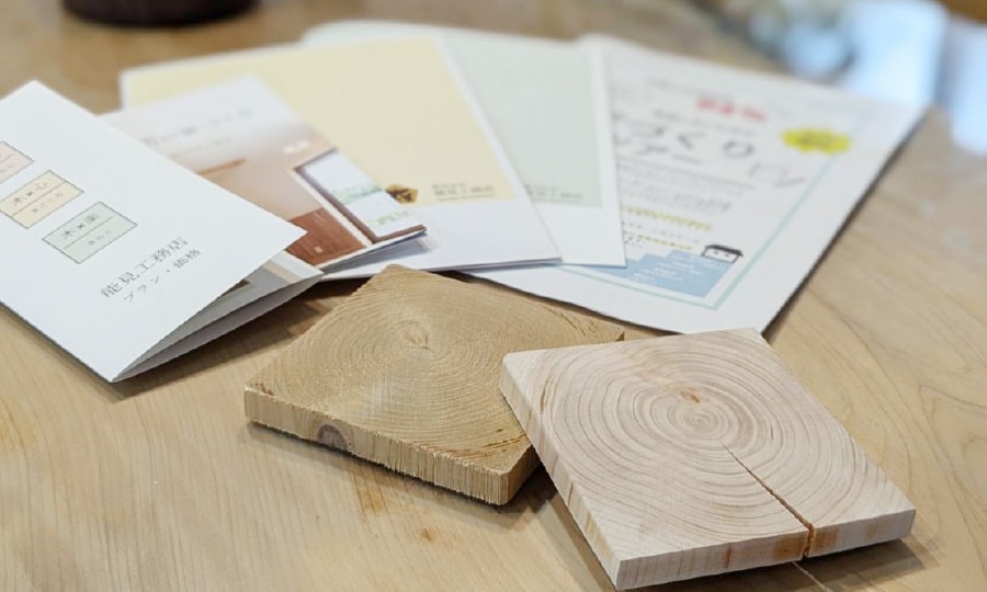 机に並べられた送付する資料